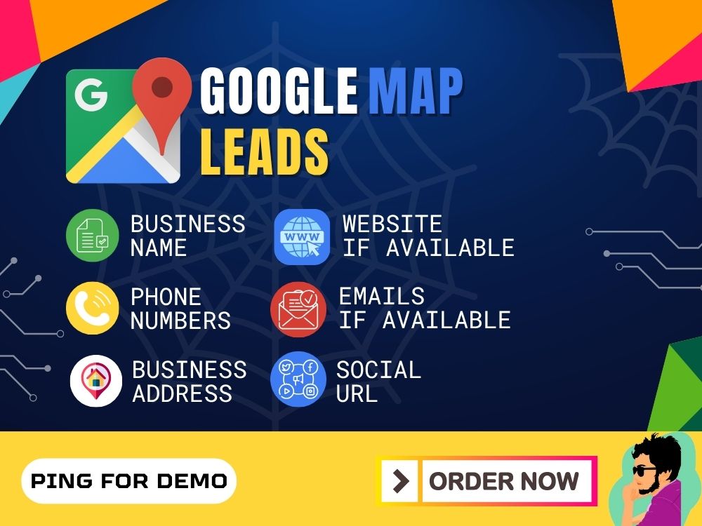 I will scrape Google Maps business leads with verified emails, phone numbers & social data